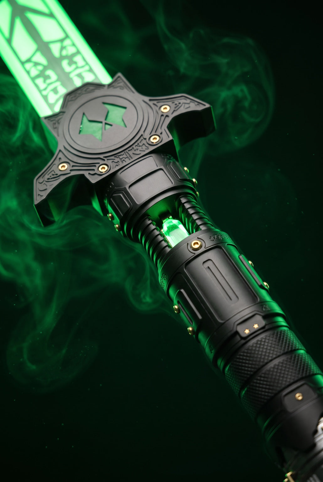 The Latverian green illuminated guard and hilt