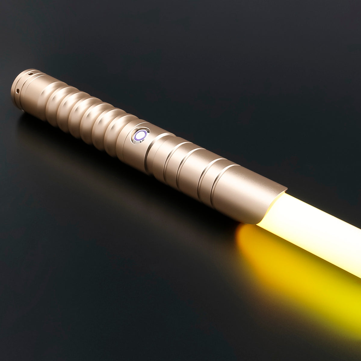 Gold Starter Saber — illuminated blade, alternate view