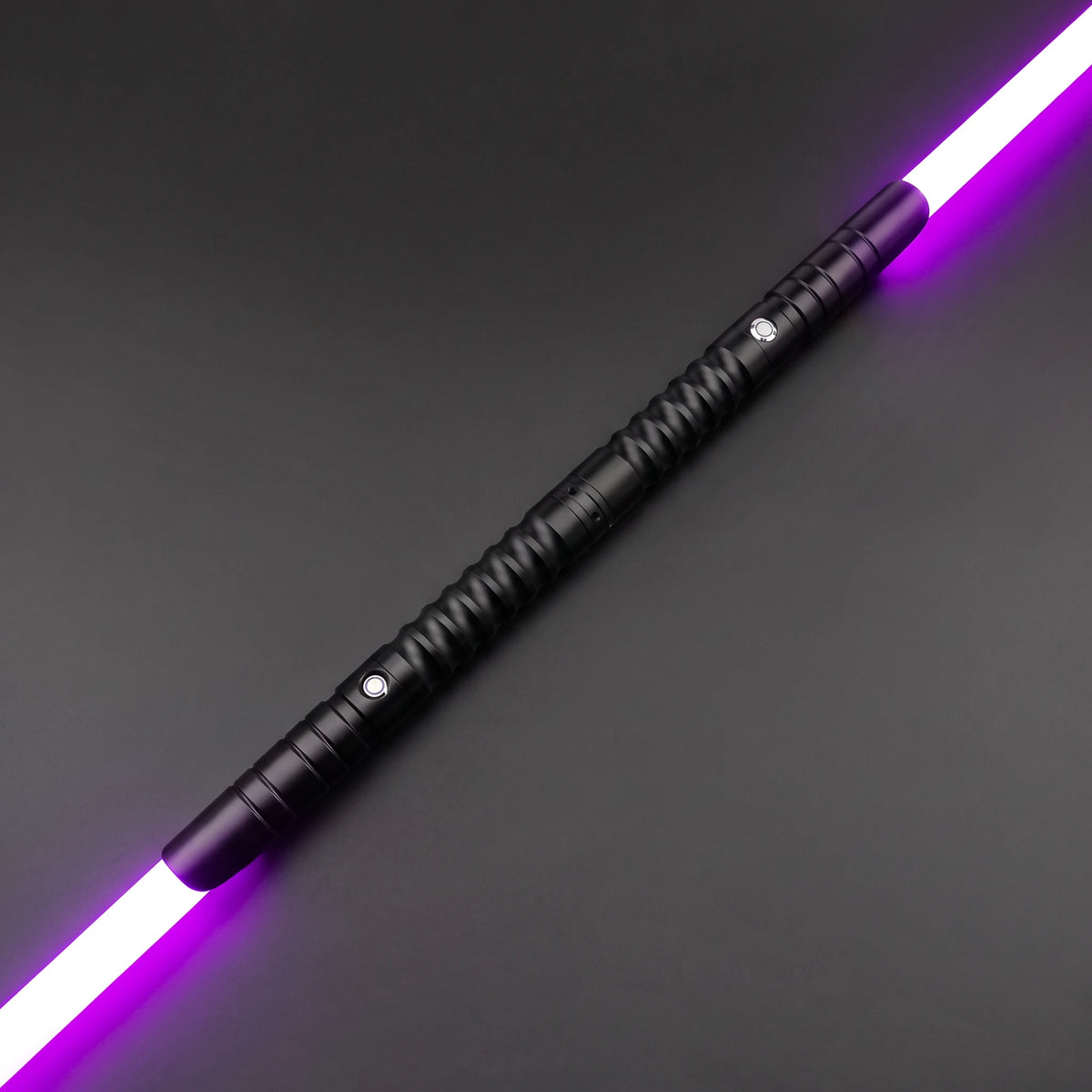 Black Starter Saberstaff — connected, blade toward upper right