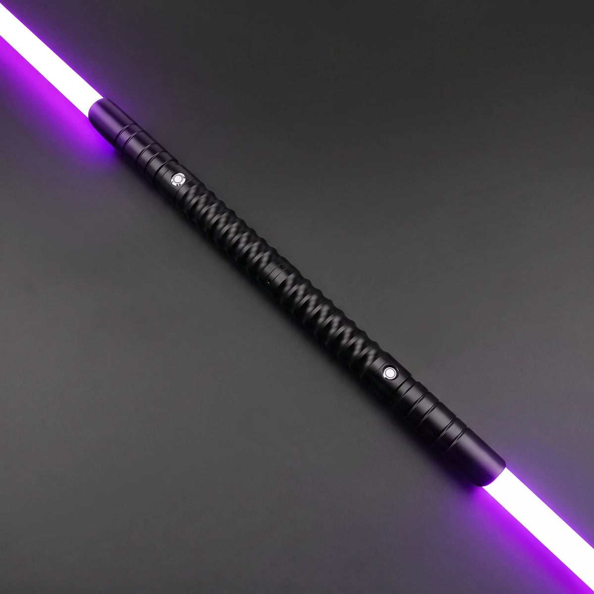 Black Starter Saberstaff — connected, blade toward upper left