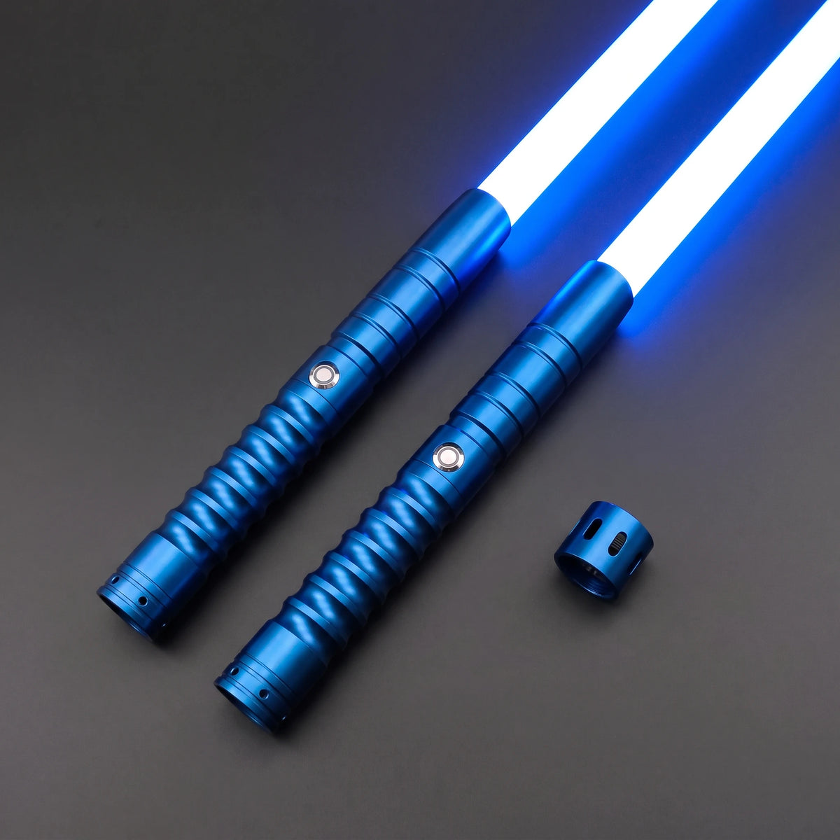 Blue Starter Saberstaff — two individual sabers and connector
